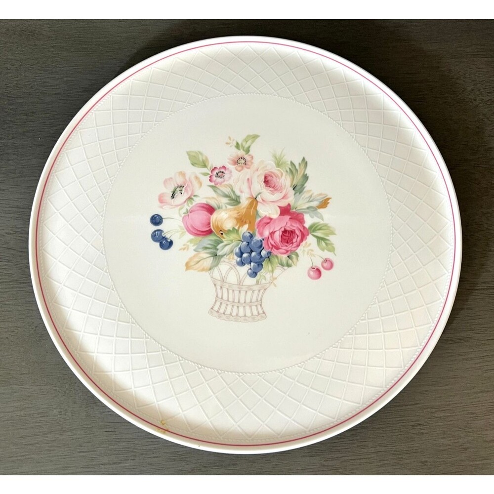 Vtg MIKASA English Bouquet 12" Cake Plate Serving Dish Bone China Granny Mothers